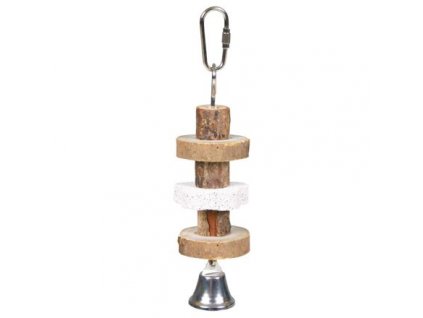 Natural Living - wooden wheels, lava stone for birds 16cm