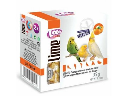 LOLOpets LIME orange mineral stone for birds 35 g