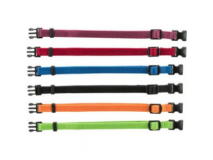 Pack of nylon identification collars for puppies SM 17-25cm/10mm, black, brown, medium, green, or, fi