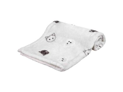 Plush blanket MIMI 70 x 50 cm gray with cat heads