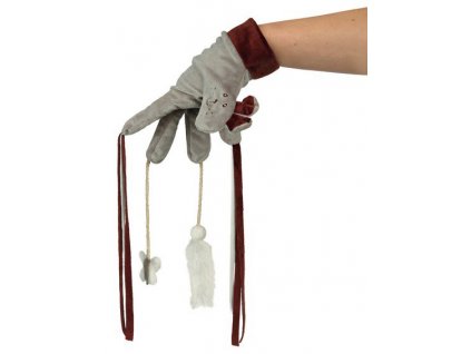 Handschuhe mit Spielzeug und Fransen 30 cm, braun - SALE