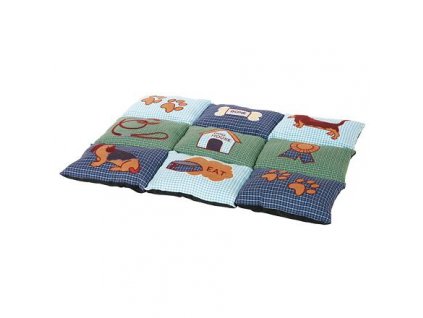 Colorful soft mat PATCHWORK 80 x 55 cm, non-slip, - blue/green