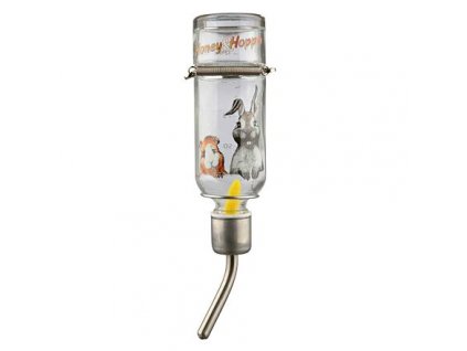 Adăpator de sticlă Honey & Hopper cu gura de scurgere din metal