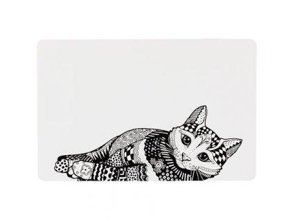 Prestieranie Place Mat mačka 44 x 28 cm bielo/čierne