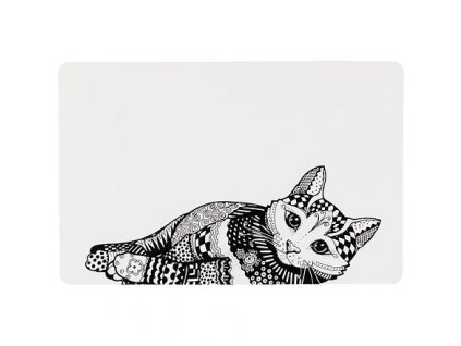 Prostírání Place Mat kočka 44 x 28 cm bílo/černé