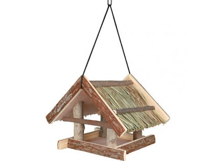 Natural Living hanging feeder with grass roof 25x25x25c