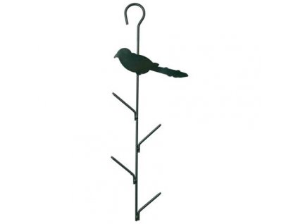 Hanging holder for 4 tallow balls with bird, metal