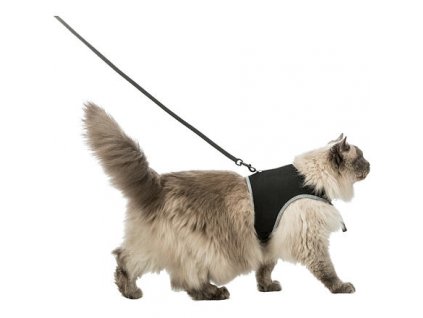 VESTA hám pórázzal macska XL 36-54cm / 1,20 m fekete