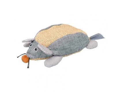 Sisalová myš, sisal/látka 30 cm prírodná/sivá