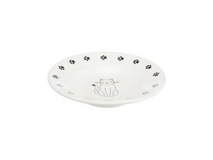 Miska-podstawka ceramiczna dla kotów krótkopyskich, biała 0,2l/15cm