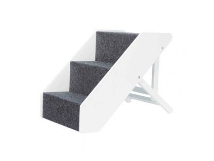 Scari din lemn cu aspect fetru, reglabile 40x67cm alb