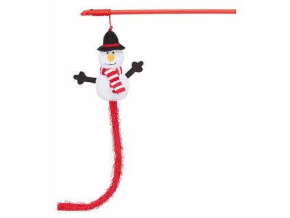 Christmas toy for cats snowman on a fishing rod 31 cm