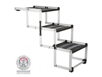 Folding stairs 3-step, 37 x 57 x 120 cm, up to 75 kg, aluminium/TPR