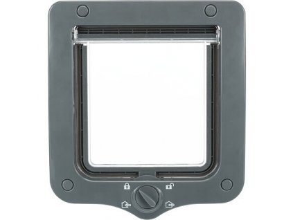 Cat walk-through door, with tunnel, 4-way, 20x22cm, grey