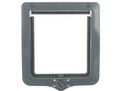 XL cat flap, with tunnel, 4-way, 24x28cm, grey