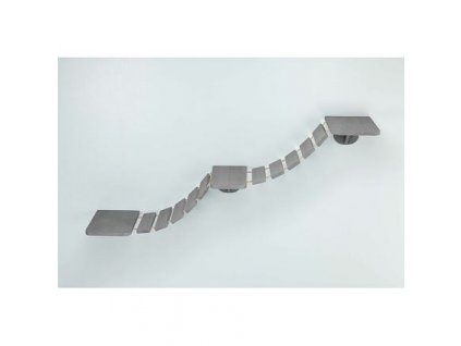 Climbing ladder for wall mounting, 3 platforms, 150x30cm, grey-brown