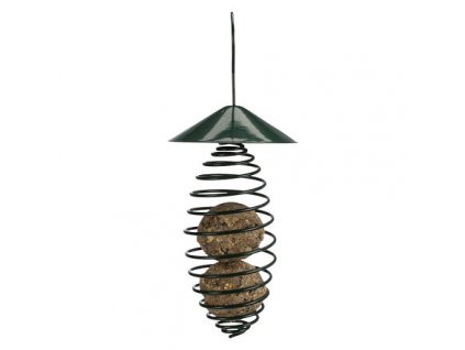 Suet ball feeder - spiral with roof, 10 × 25 cm