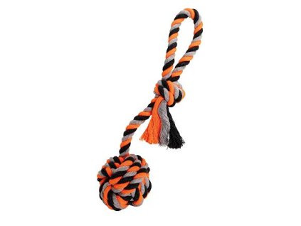 Přetahovadlo HipHop bavlněný míč, šedá, tm.šedá, oranžová (Velikost uzlu Hip Hop 38cm, 130g)