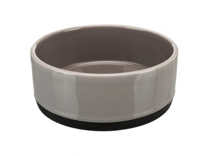 Keramická miska s gumovovým okrajem, šedá (Velikost keramické misky - šedé 0,4 l/ ø 12 cm)