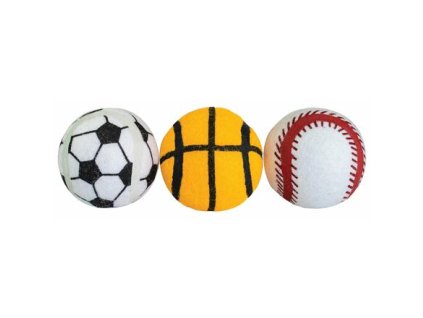 Balení-tenisový míč sportovní pískací 6,5 cm HIPHOP DOG (3 ks v bal.)