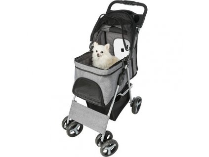Wózek dla psa BUGGY, szybko składany, 47 x 100 x 80 cm, ładowność do 15 kg, szary