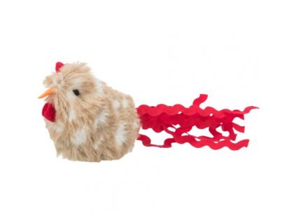 Cocoș de pluș cu coadă franjuri 8 cm