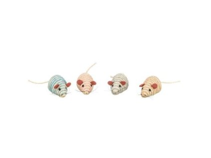 Mouse with squeaky balls inside, sisal 10 cm