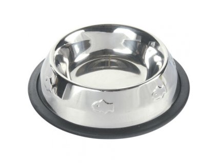 Stainless steel bowl with rubber, fish motif 200ml/11cm