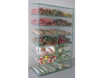Üveg tálca - előregyártott h51/w30/dl15/2x7 polcok