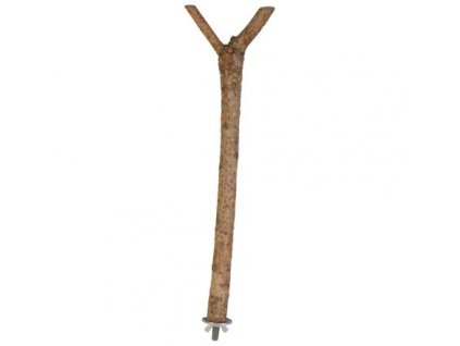 Dřevěné bidýlko Y s kovovým úchytem do klece (Velikost bidýlka 35 cm/ ø 18 mm)