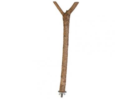Dřevěné bidýlko Y s kovovým úchytem do klece