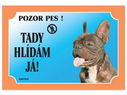 Tabuľka Dafiko francúzsky buldok tmavý