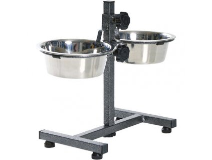 Drążek dla psa, wysokość 27cm, 2 miski 0,75l/17cm