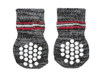 Rutschfeste graue Socken, 2 Stück für Hunde