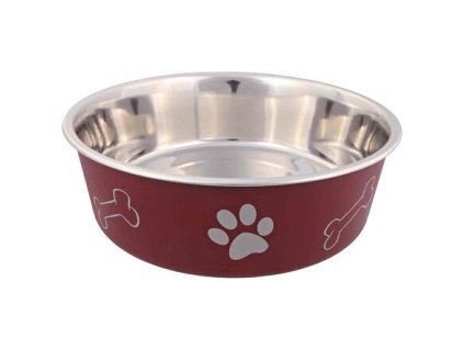 Stainless steel bowl with multi-colored print