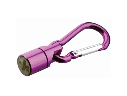 Colorful flashing light with carabiner, red, green and white light (RP 2.10 CZK)