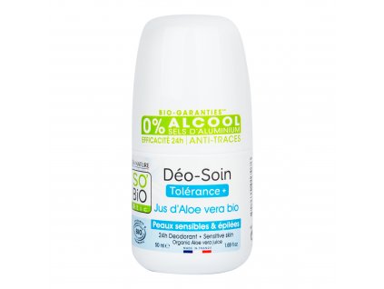 Deodorant přírodní 24h Tolerance+ s aloe vera 50 ml BIO SO’BiO étic