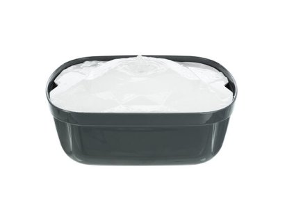 Sokszögű ivókút, melamin/szilikon, 2,5 l/ 28 × 11 × 22 cm, szürke/fehér (RP 7,40 CZK)