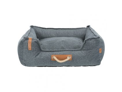 BE NORDIC square feather bed with edge, gray