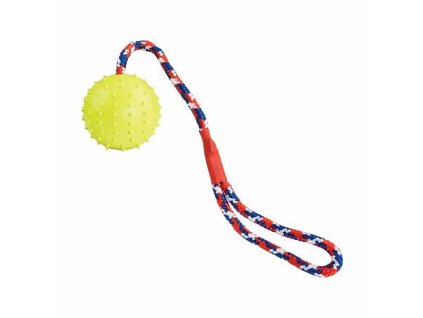 Throwing ball made of natural hard rubber 7/39 cm, on a rope, HipHop