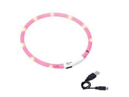 LED-es nyakörv tölthető Karlie, rózsaszín 75 cm