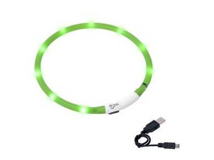 Guler reîncărcabil cu LED Karlie, verde 75 cm