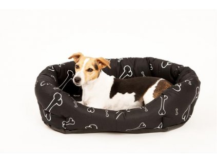 8-sided cotton bedspread. Bone black/white 85 cm