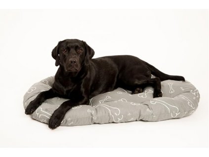 Oval cotton pillow. Bone grey/white 80 cm