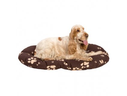 Oval cotton cushion. Paw brown/beige 80 cm