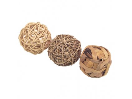 Chew toy natural ball Rosewood 8 cm, 3 pcs.