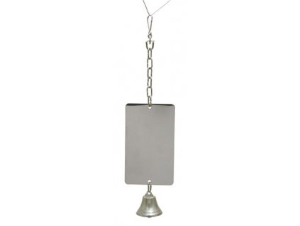 Toy bird metal Mirror + bell Rosewood 37 cm