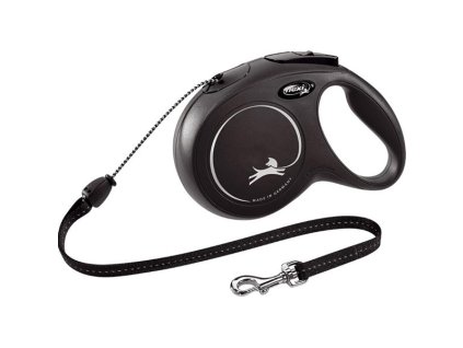 Flexi Classic NEW M lanko 8 m čierne 20 kg