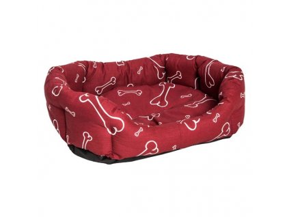 Cearceaf de pat din bumbac pe 8 fețe. Os visiniu/alb 45 cm