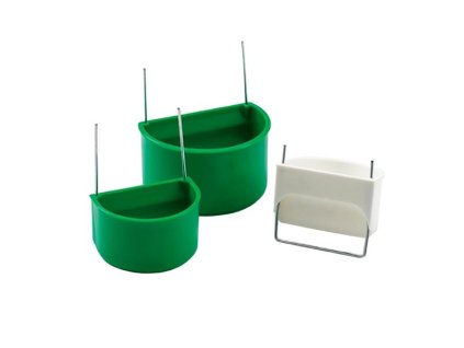 Hrănitor/adăpător de păsări, semicerc. verde Duvo+ 7,5 cm